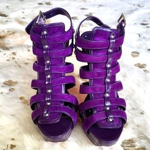 Betsey Johnson purple gladiator heels size 7.5